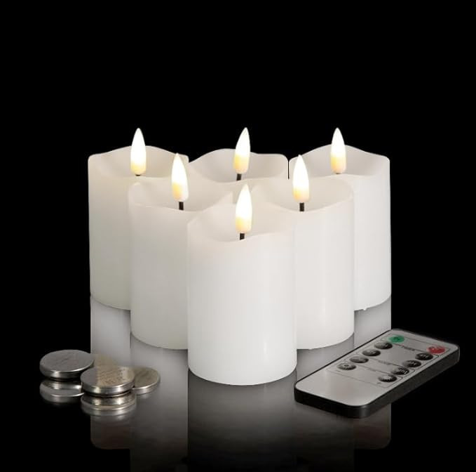 Eywamage White Flameless Votive Candles with Remote Batteries, 2x3 inch Flickering Small LED Wax ... | Amazon (US)