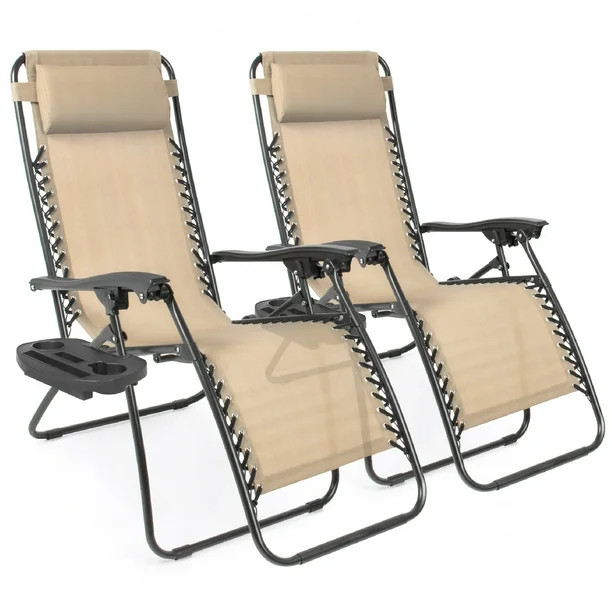 Best Choice Products Set of 2 Adjustable Zero Gravity Lounge Chair Recliners for Patio, Pool w/ C... | Walmart (US)