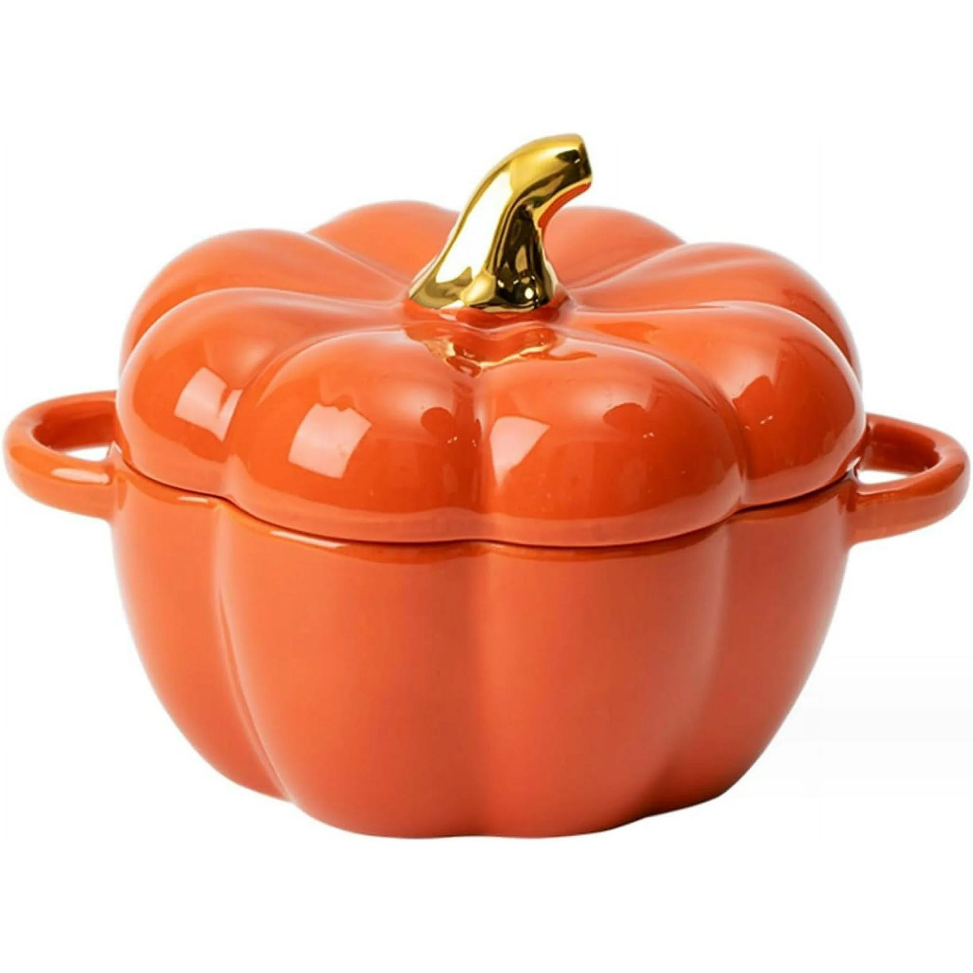 Cute Bowl, Pumpkin Ceramic Bowl with Lid, Microwave & Dishwasher Safe Dessert or Soup Bowl with H... | Walmart (US)