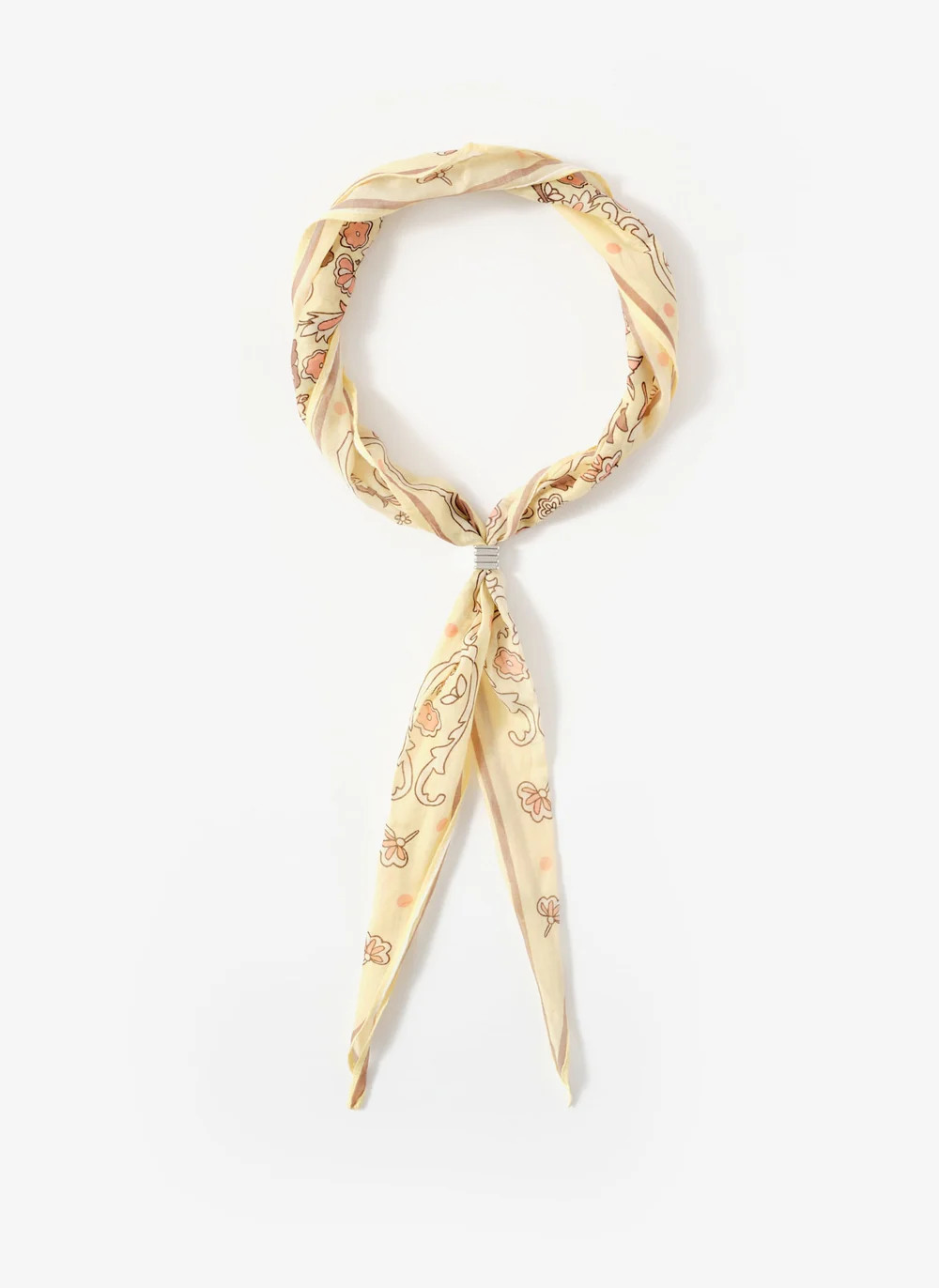 Butter Yellow Paisley Skinny Scarf | Mint Velvet