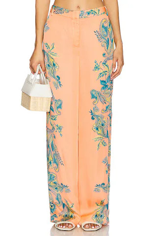 HEMANT AND NANDITA Straight Pants With Buckle Belt in Pink Blue Mix from Revolve.com | Revolve Clothing (Global)