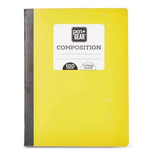 Pen + Gear Composition Book, College Ruled, 100 Pages, Yellow | Walmart (US)