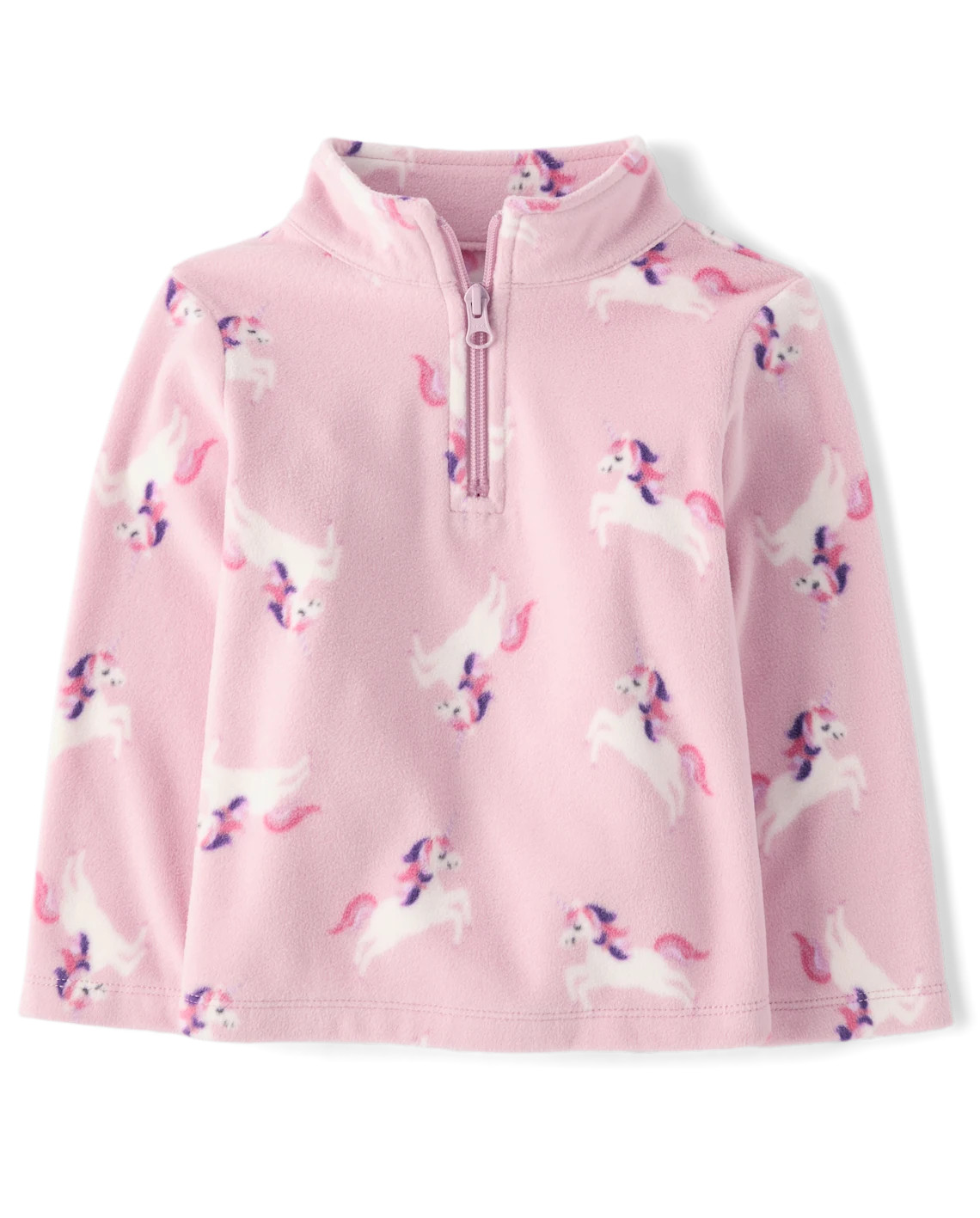 Toddler Girls Print Microfleece Half Zip Pullover - purple | The Children's Place