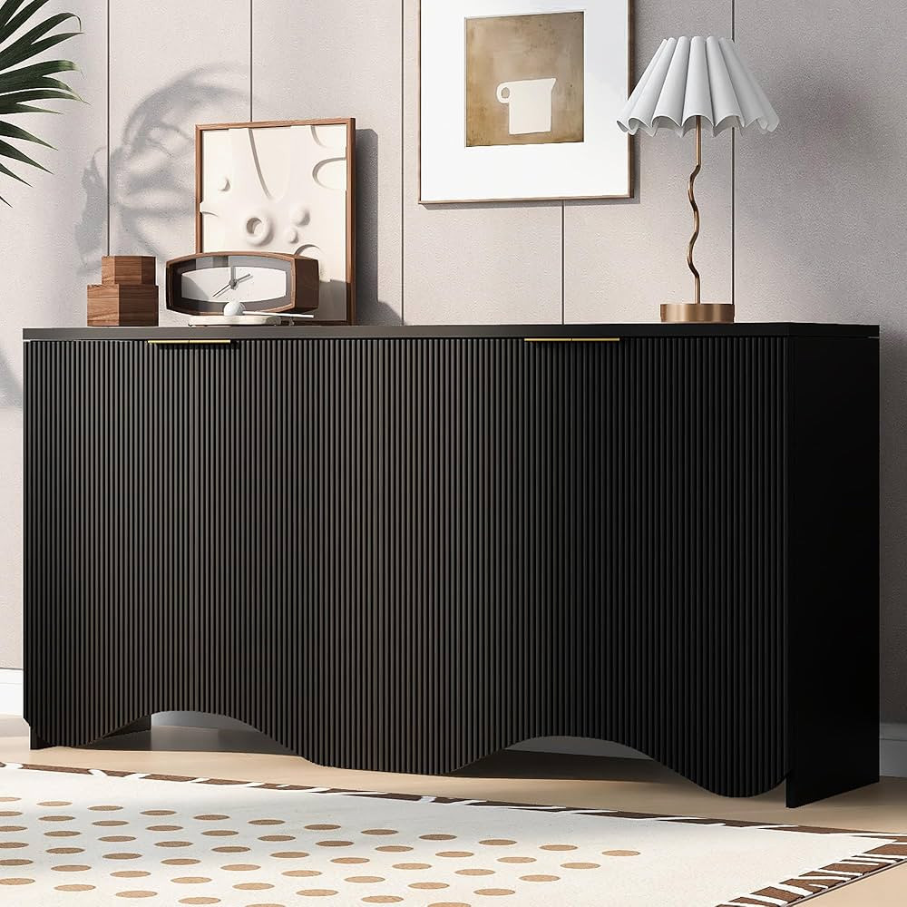 Amposei Modern Accent Sideboard Cabinet 63-Inch Credenza Console Storage Cabinet with Adjustable ... | Amazon (US)