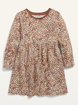 Fit &#x26; Flare Printed Jersey Dress for Toddler Girls | Old Navy (US)