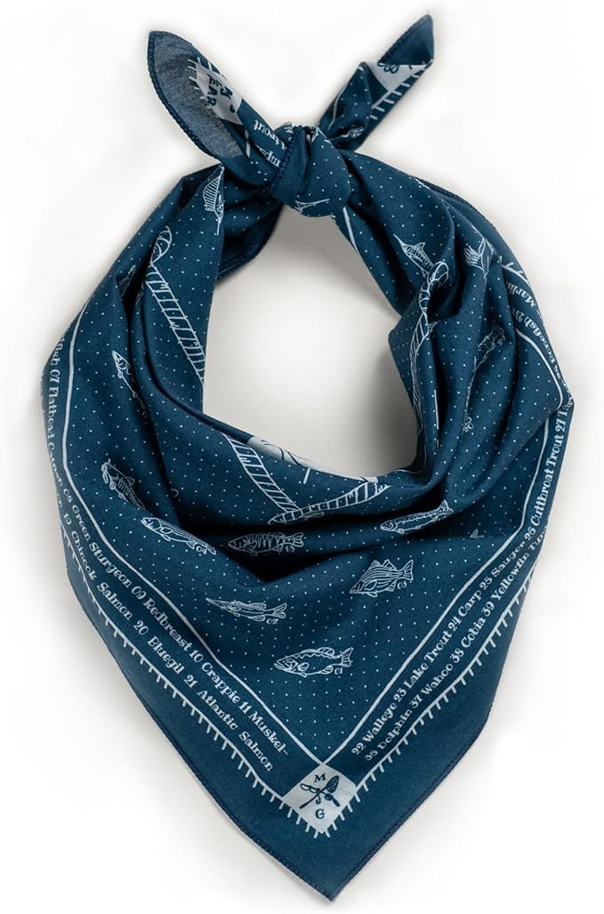 The Good Luck Angler's Bandana, 100% Cotton, Fisherman gift handkerchief, for men and women (navy... | Amazon (US)