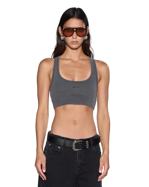 Womens 1999 Origin Cropped Tank Charcoal Tees | Ksubi ++ | Ksubi (US)