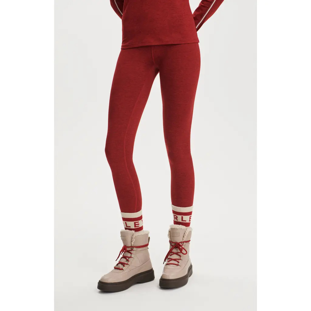 Varley Always Warm Base Layer 27.5-Inch Leggings in Red Dahlia Marl at Nordstrom, Size Medium | Nordstrom