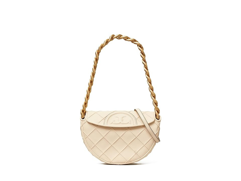 Tory Burch Fleming Soft Mini Crescent Bag Women's Handbags New Cream, Leather | Zappos