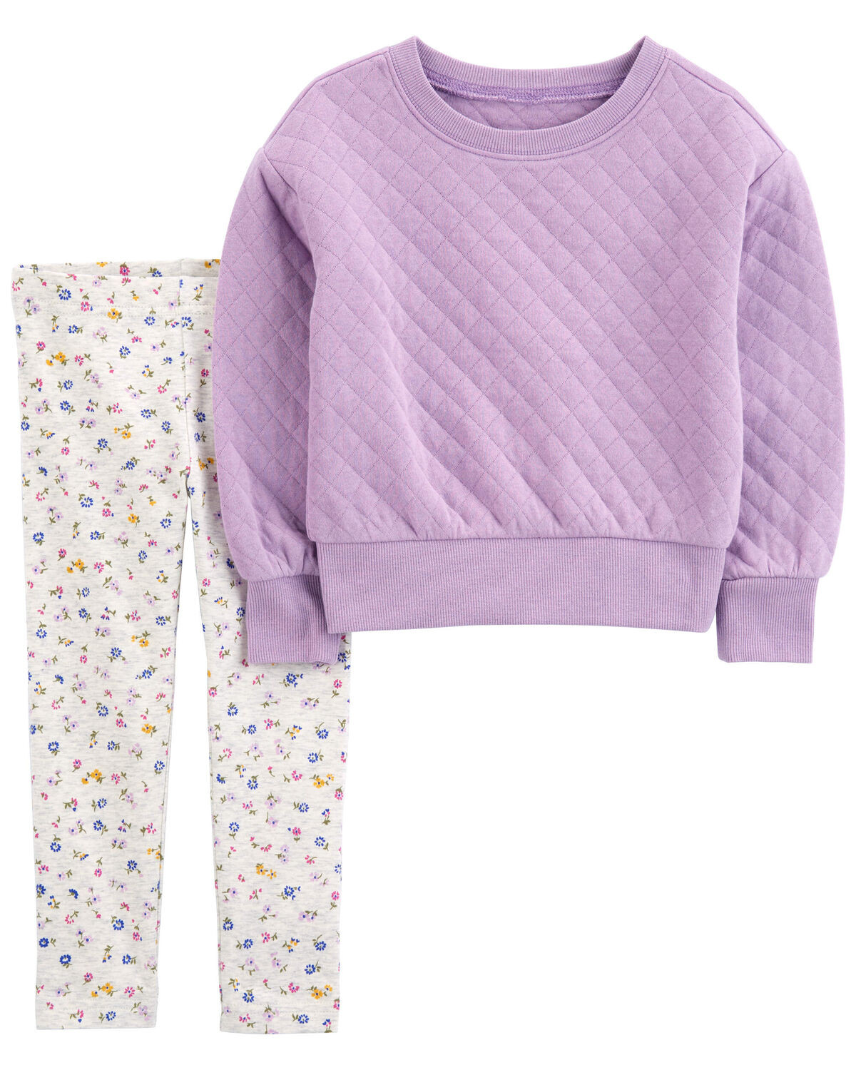 Toddler 2-Piece Quilted Pullover & Floral Legging Set - Carter's | Carter's | Carter's Inc