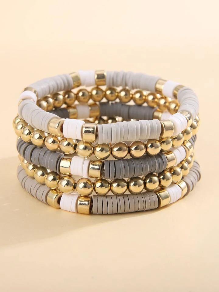 5pcs  Minimalist Beaded Bracelet | SHEIN