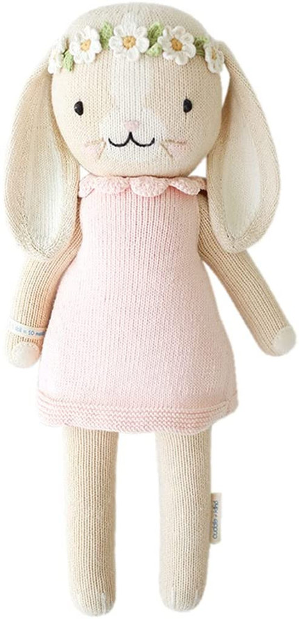 Click for more info about cuddle + kind Hannah The Bunny Blush Little 13" Hand-Knit Doll – 1 Doll = 10 Meals, Fair Trade,...