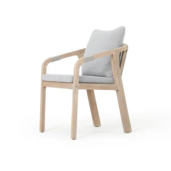 Marinee Acacia Wood Outdoor Dining Chair With Cushions | Wayfair North America