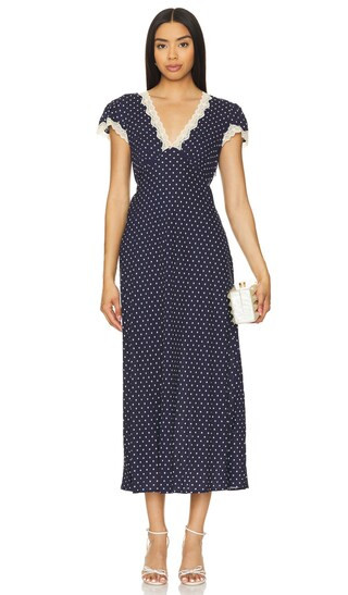 Clarice Dress in Navy Polka Dot | Revolve Clothing (Global)