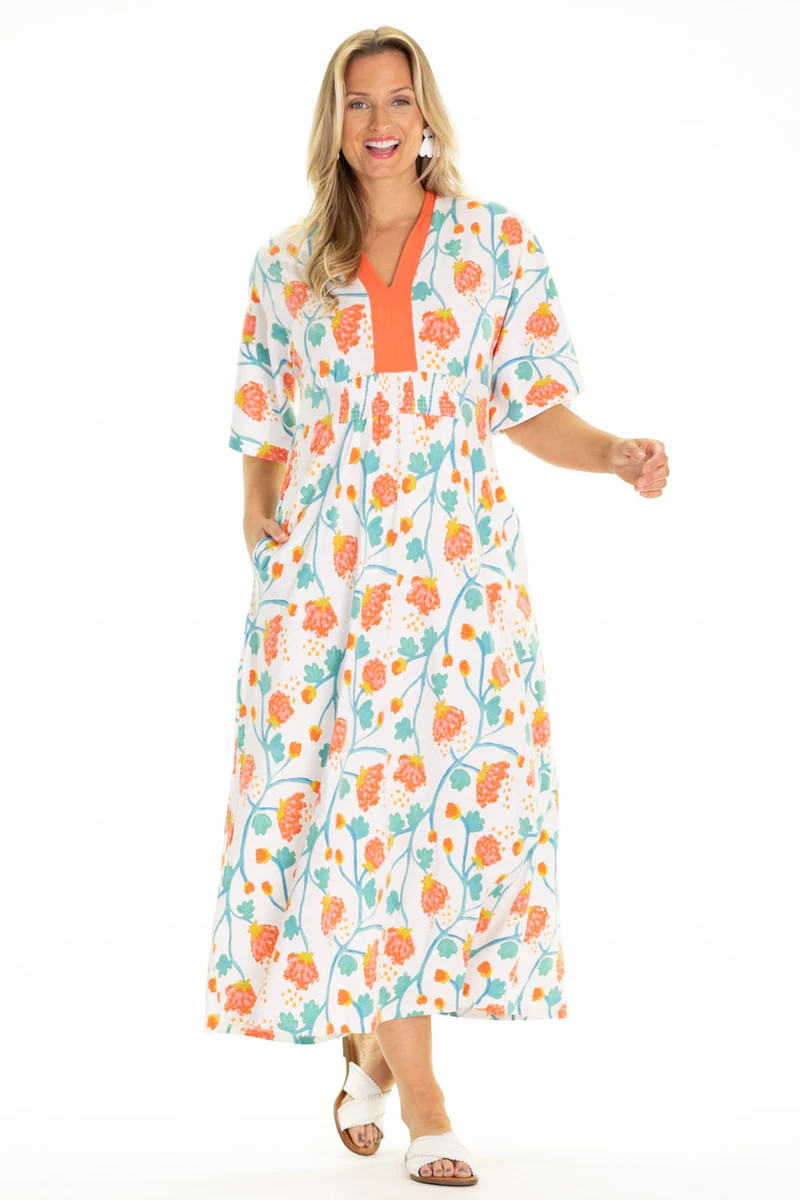 Lorelai Dress in White Peony | Duffield Lane