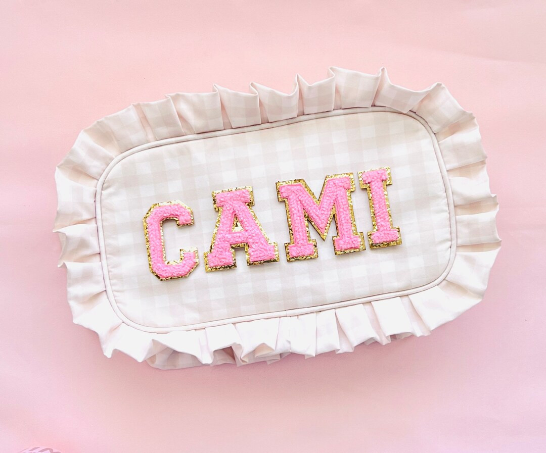 Dolly Ruffle Bag  Personalized Gingham Plaid Toiletry Makeup - Etsy | Etsy (US)