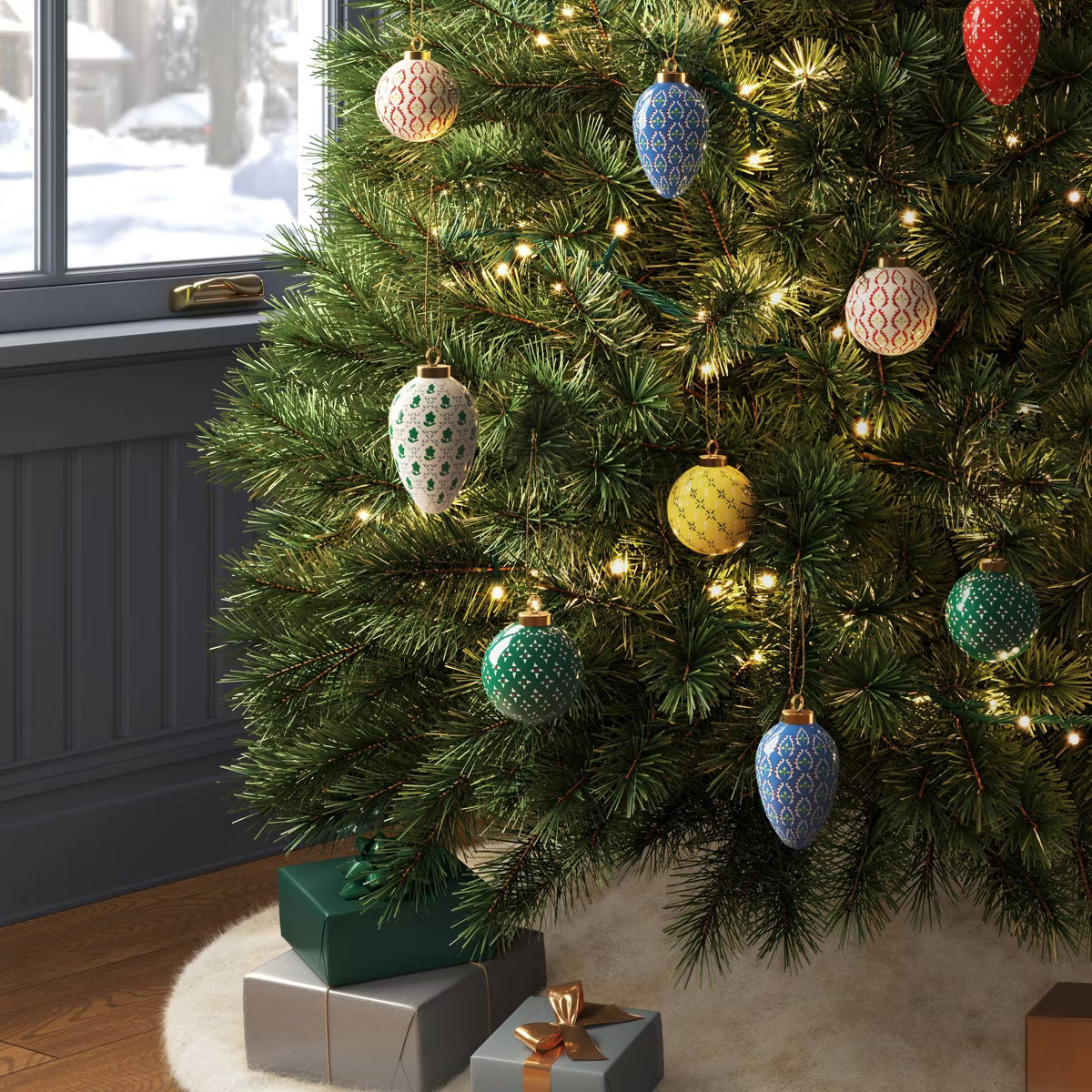 Set of 6 Patterned Ceramic Christmas Ornaments - Threshold™ | Target