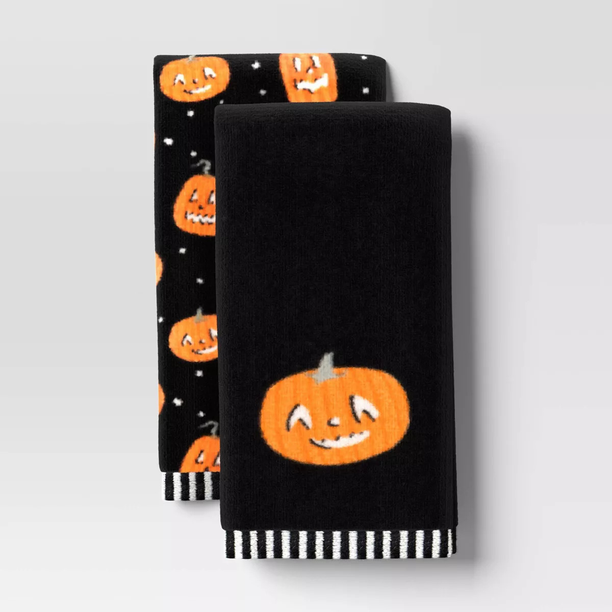 2pk Halloween Jack-O-Lantern Hand Towel Set Black - Hyde and EEK! Boutique™ | Target