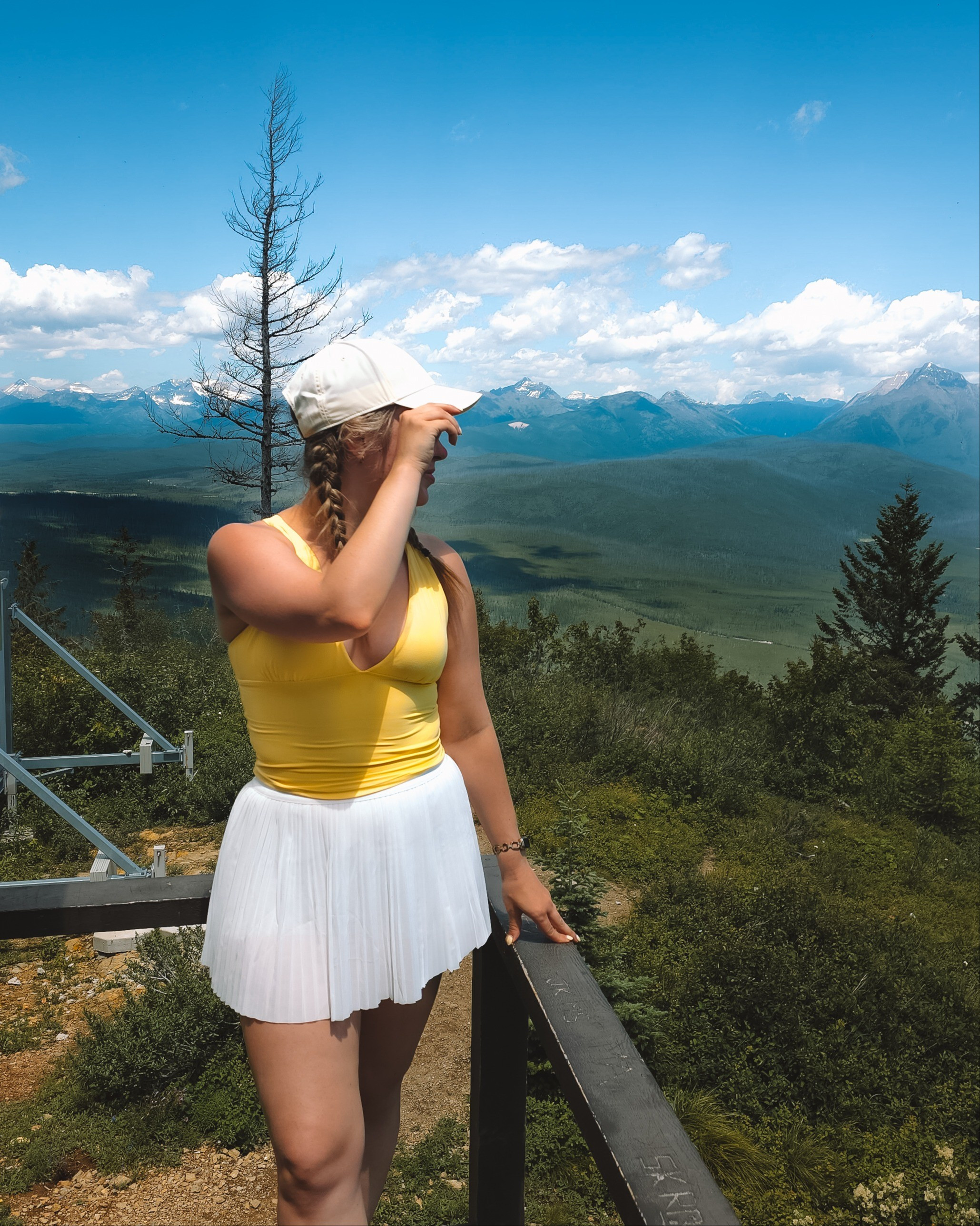 hiking in glacier in halara head to toe 🥾 wearing a small in the adjustable halter top & pleated skort

#LTKFitness #LTKActive #LTKFindsUnder50