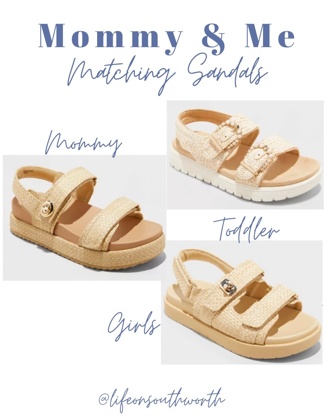 How cute are these sandals for all the ladies in your life?! Perfect to match for family photos or Easter. I know my daughter loves having a back strap on her shoes, so these are great for you her kids too! 

#LTKShoeCrush #LTKKids #LTKFindsUnder50
