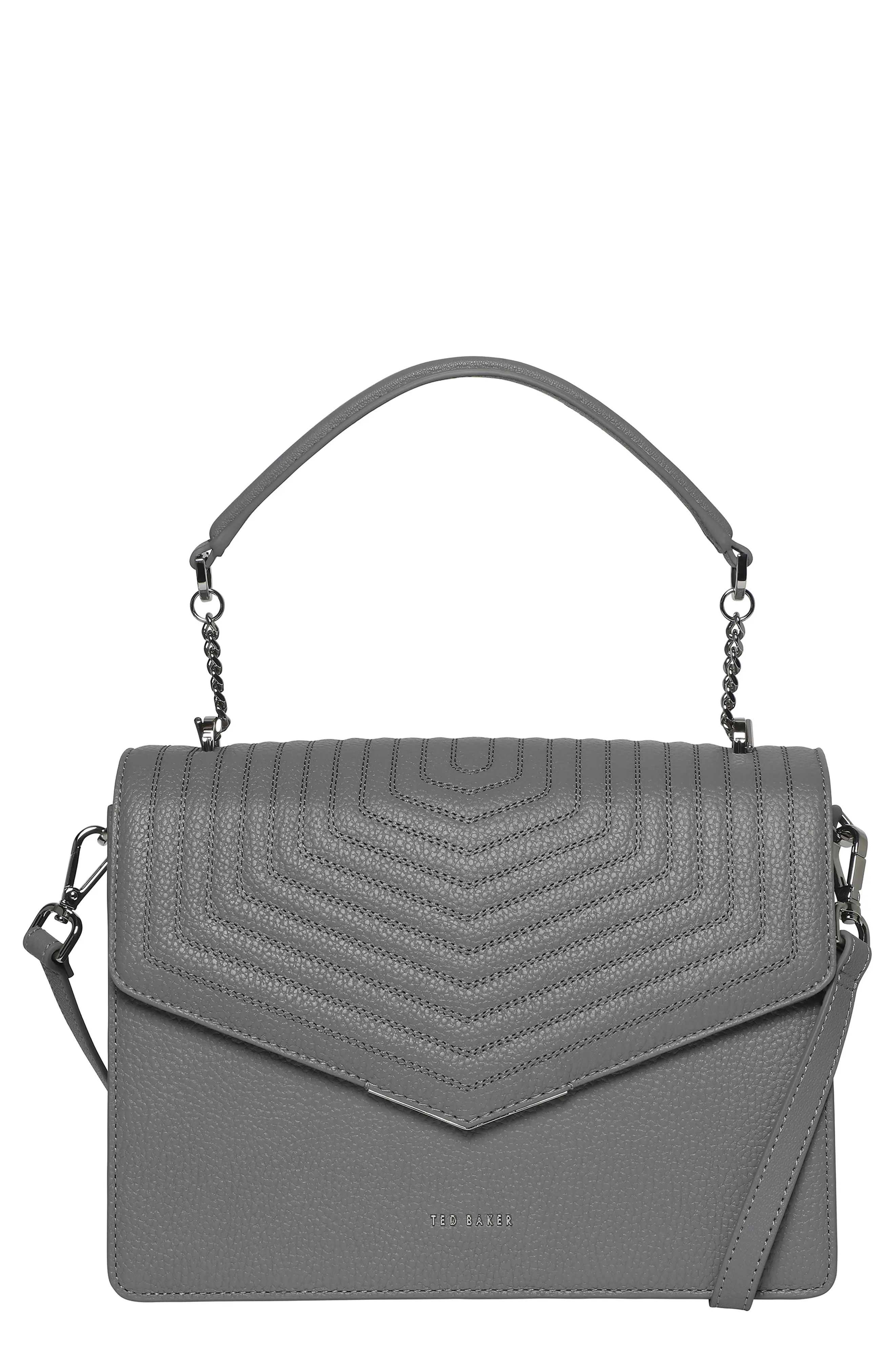 Ted Baker London Brittni Top Handle Leather Envelope Bag - Grey | Nordstrom