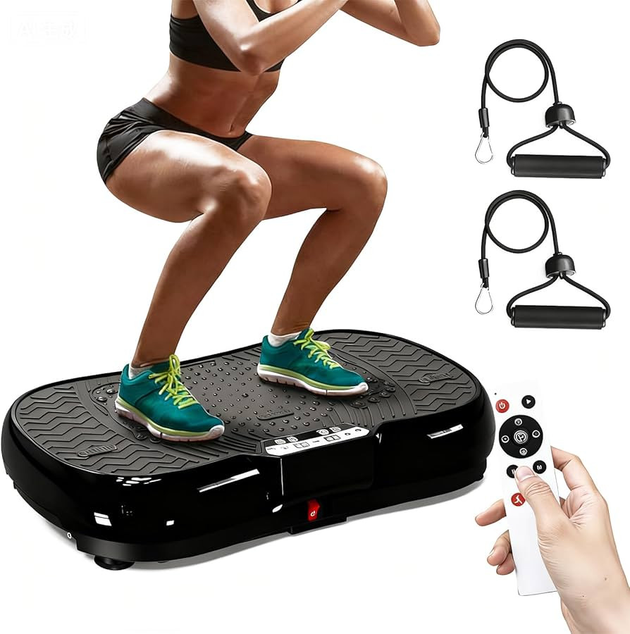 Vibration Plate Exercise Machine - 9 Programs + 250 Intensity Levels - 2 Resistance Bands - for L... | Amazon (UK)