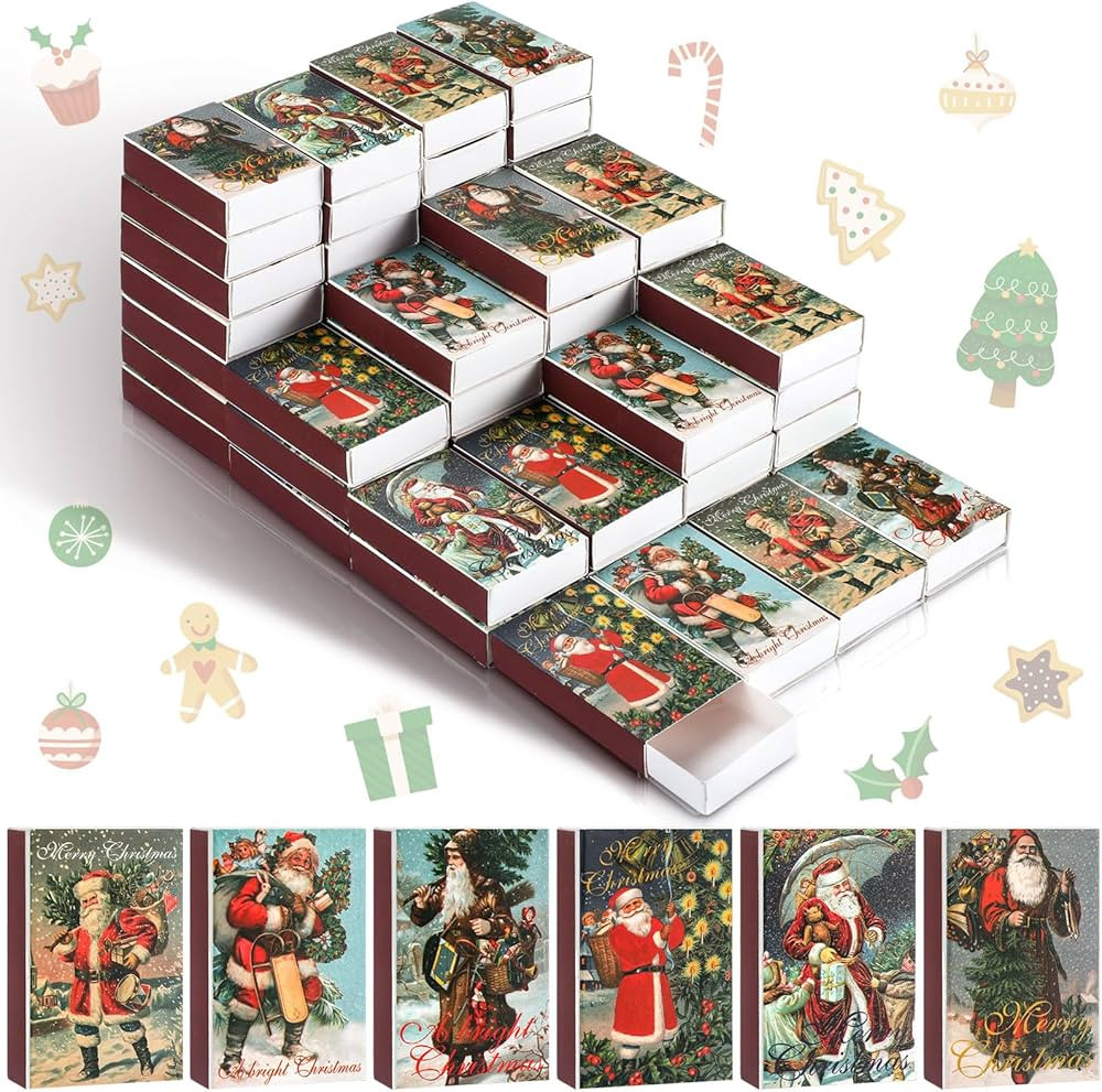 60 Pcs Christmas Blank Matches Containers 2.24 x 1.42 x 0.59 Inches Holiday Match Holder Xmas Dec... | Amazon (US)
