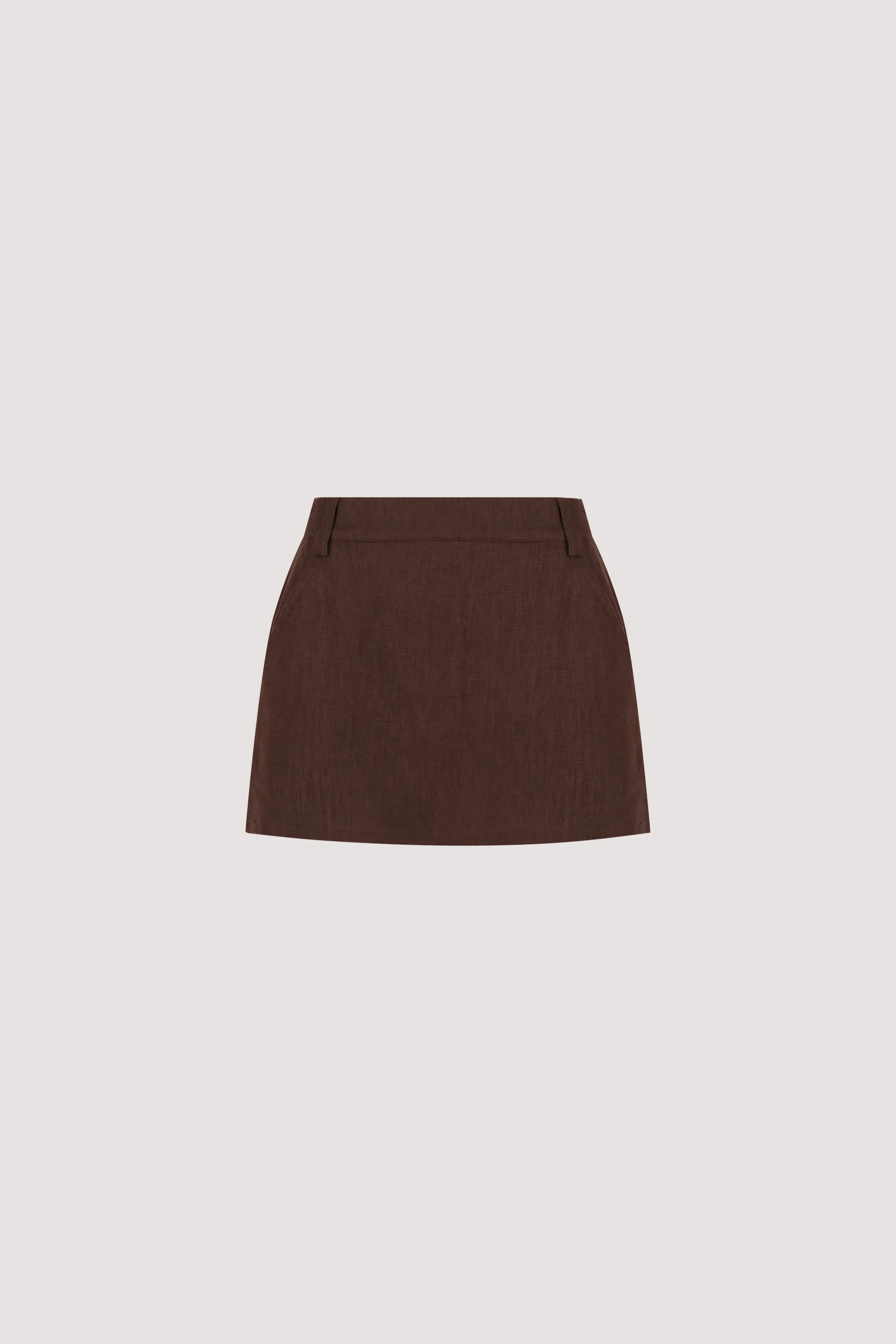 EVIE COCOA LINEN SKORT | DISSH