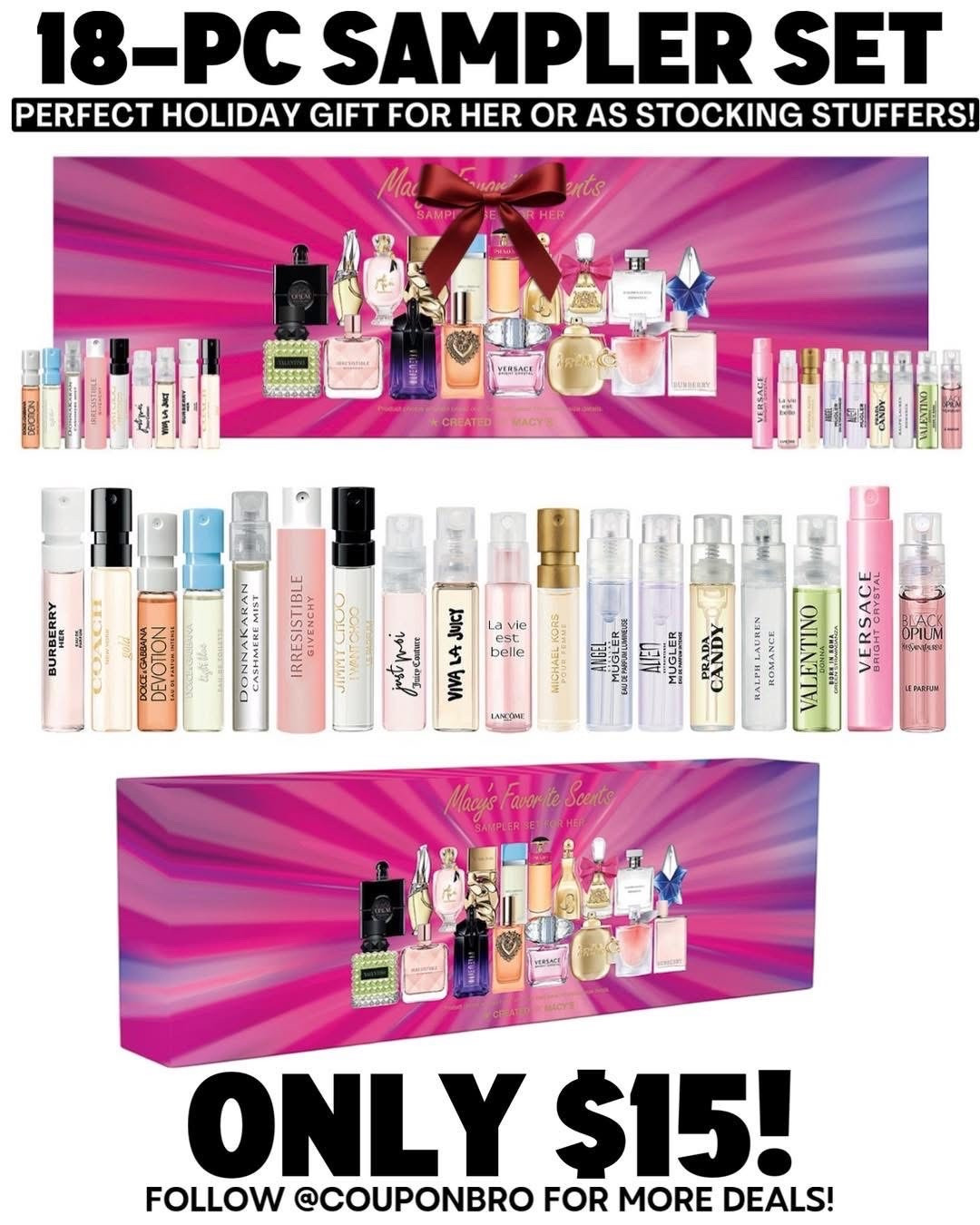 Omg! Grab this 18-pc sampler set for just $15! These are perfect for anyone who loves perfume or they’d be great as stocking stuffers 🏃🏻‍♂️💨 #ad

#LTKGiftGuide #LTKHoliday #LTKCyberWeek