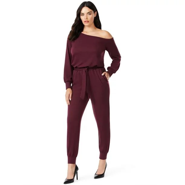 Sofia Jeans by Sofia Vergara Women's Slouch Shoulder Jumpsuit | Walmart (US)