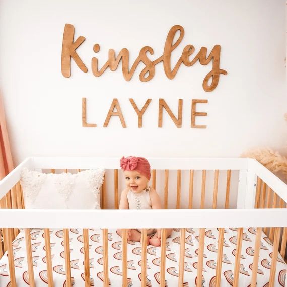 Custom Wood Name Sign for Nursery or Kids Room  First & - Etsy | Etsy (US)