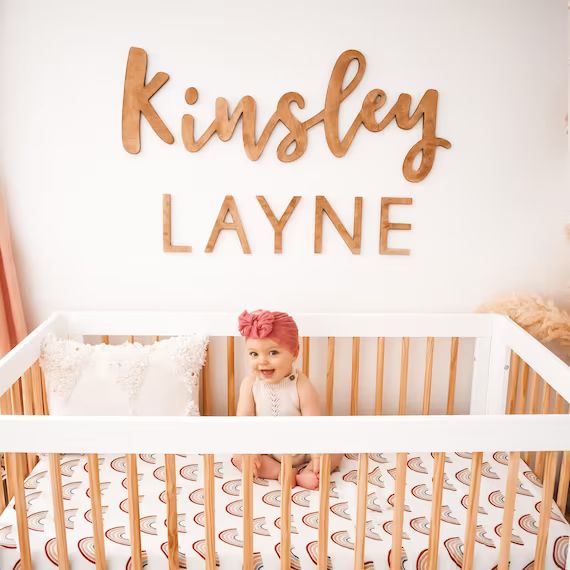 Custom Wood Name Sign for Nursery or Kids Room  First & - Etsy | Etsy (US)