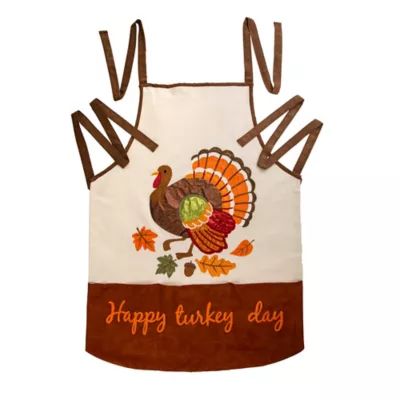 Glitzhome® Thanksgiving Embroidered Turkey Apron | Bed Bath & Beyond