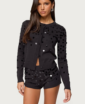 Edikted Women's Cierra Sequin Knit Cardigan - Macy's | Macy's
