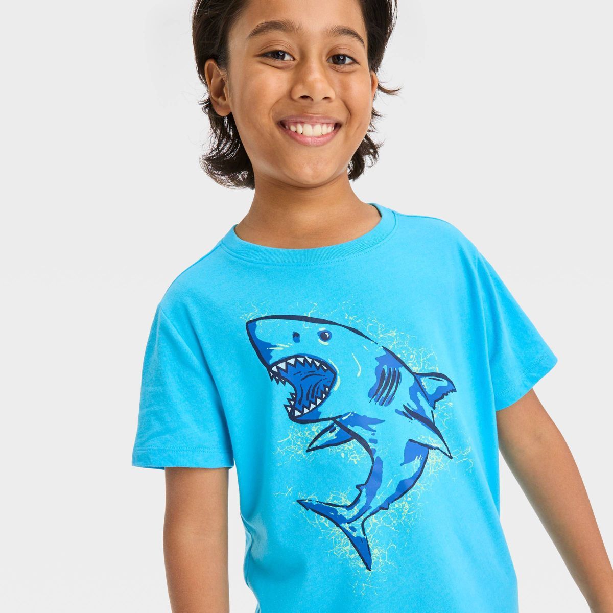 Boys' Short Sleeve Shark Graphic T-Shirt - Cat & Jack™ Blue | Target