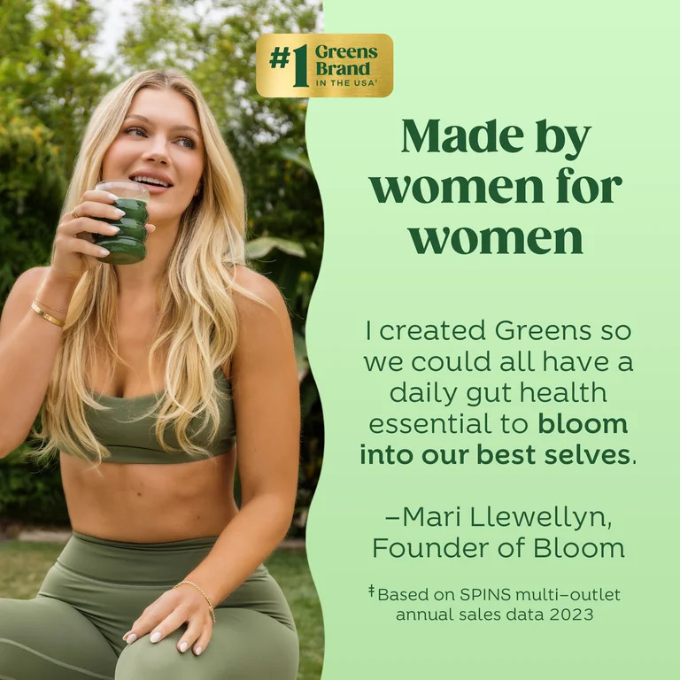 Bloom Nutrition Greens & Superfoods Powder, Strawberry Kiwi, 25 Servings - Walmart.com | Walmart (US)