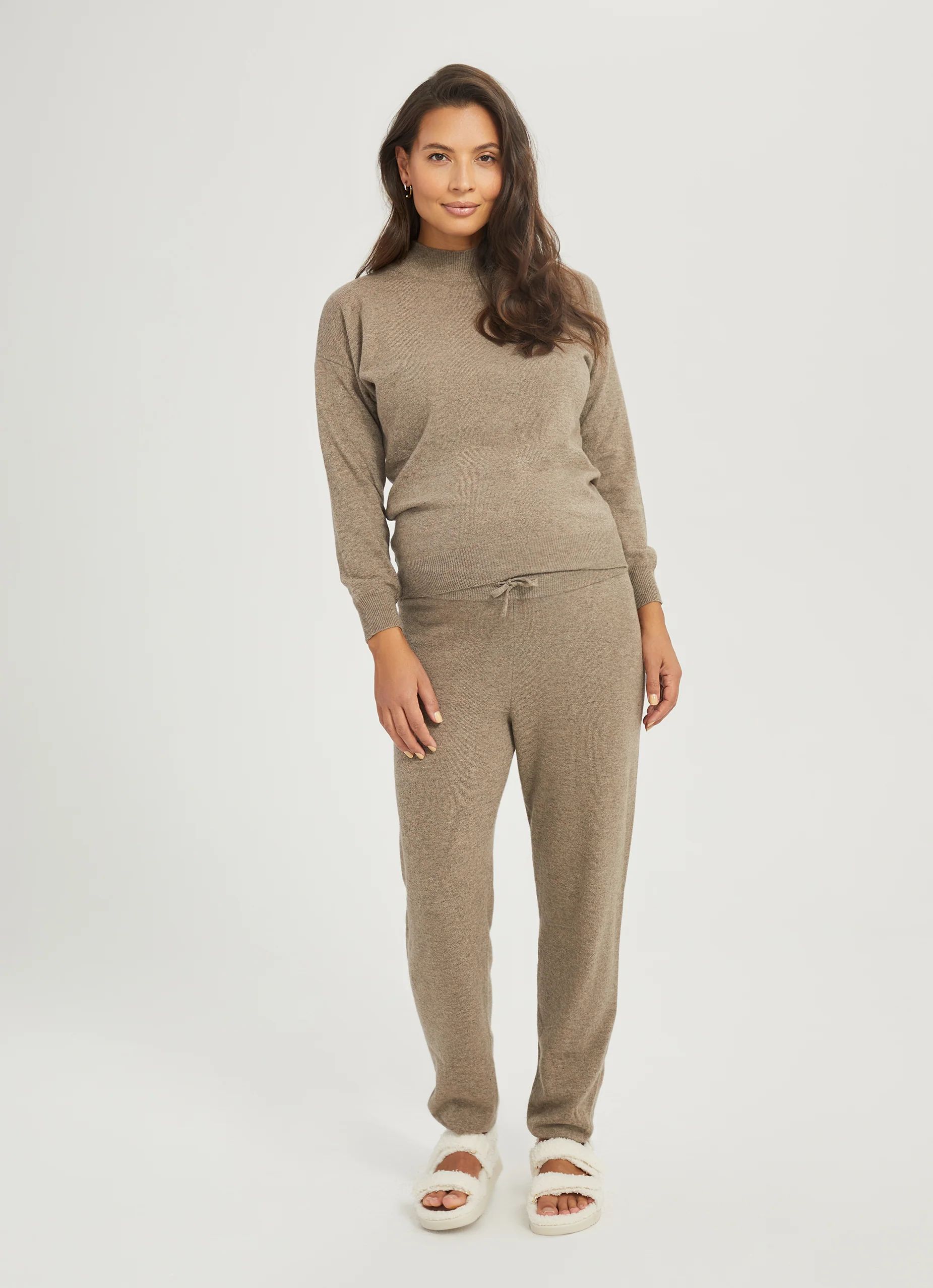 Wool Cashmere Eco Sustainable Maternity Jogger Pant | Something Navy