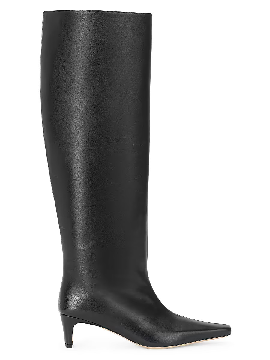 Women's Wally 55MM Leather Wide-Calf Boot - Black - Size 9.5 | Saks Fifth Avenue