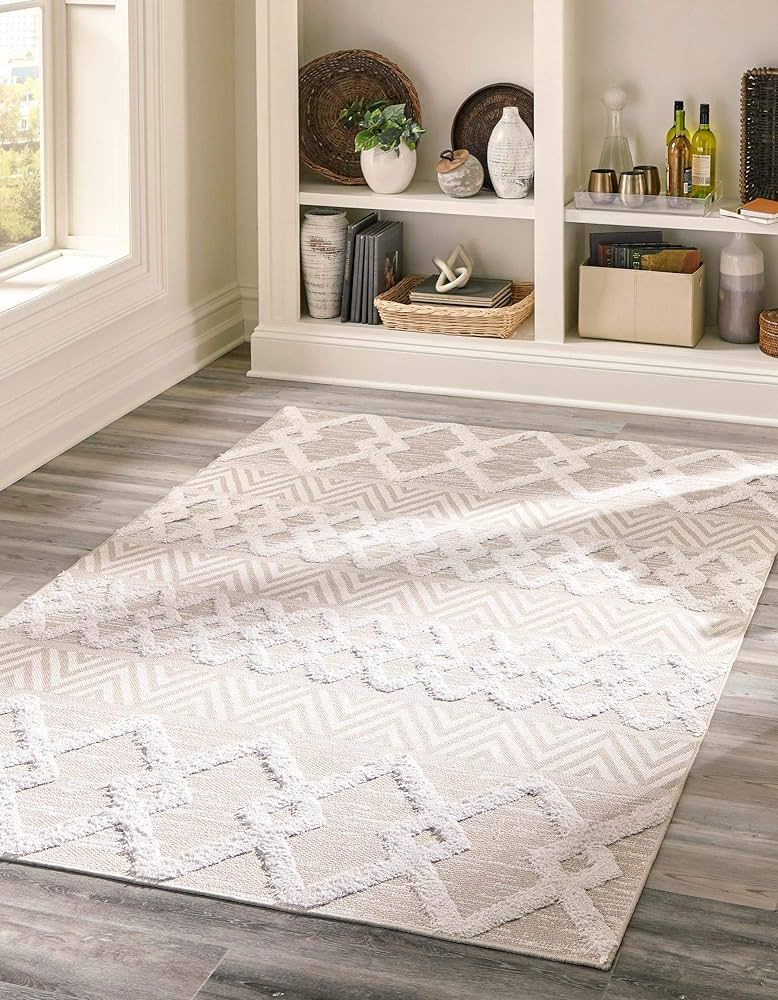 Rugs.com Sabrina Soto Casa Collection Rug \u2013 8' x 10' Beige High Rug Perfect for Living Rooms... | Amazon (US)