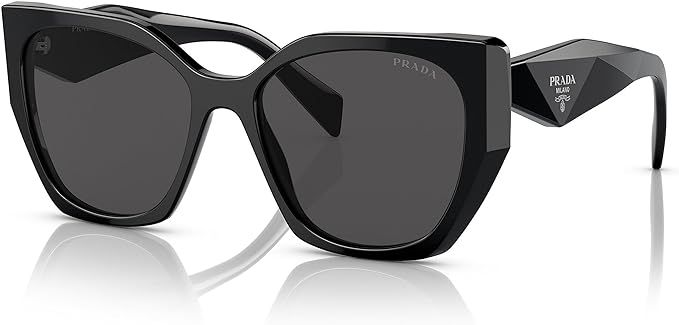 Prada PR 19ZS 1AB5S0 Black Plastic Butterfly Sunglasses Grey Lens | Amazon (US)