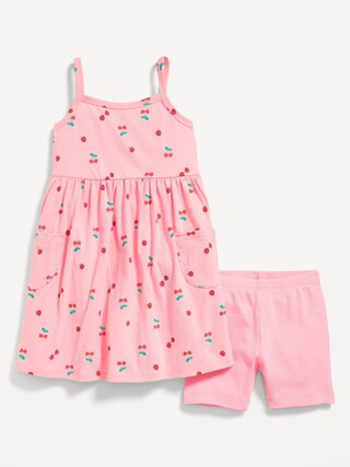 Printed Sleeveless Dress and Biker Shorts Set for Toddler Girls | Old Navy | Old Navy (US)