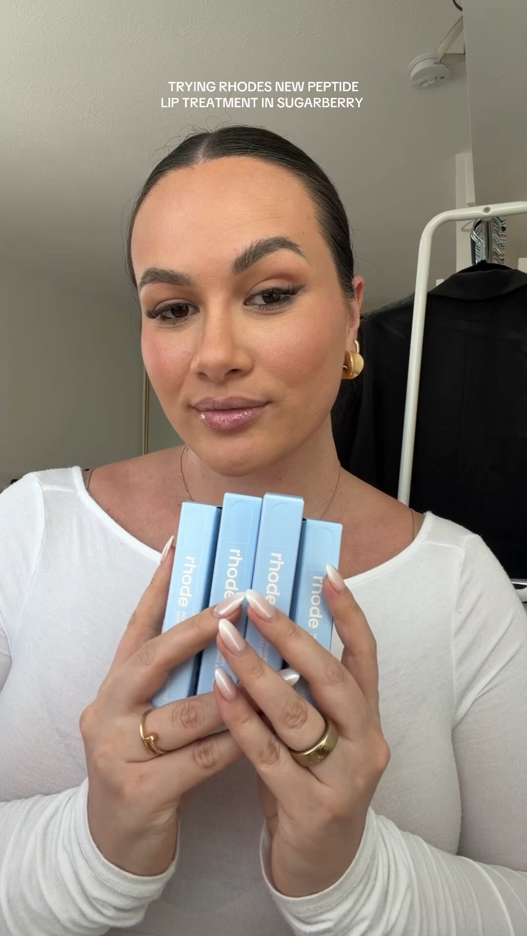 Trying rhode’s new peptide lip treatment in sugarberry

#LTKSeasonal #LTKBeauty