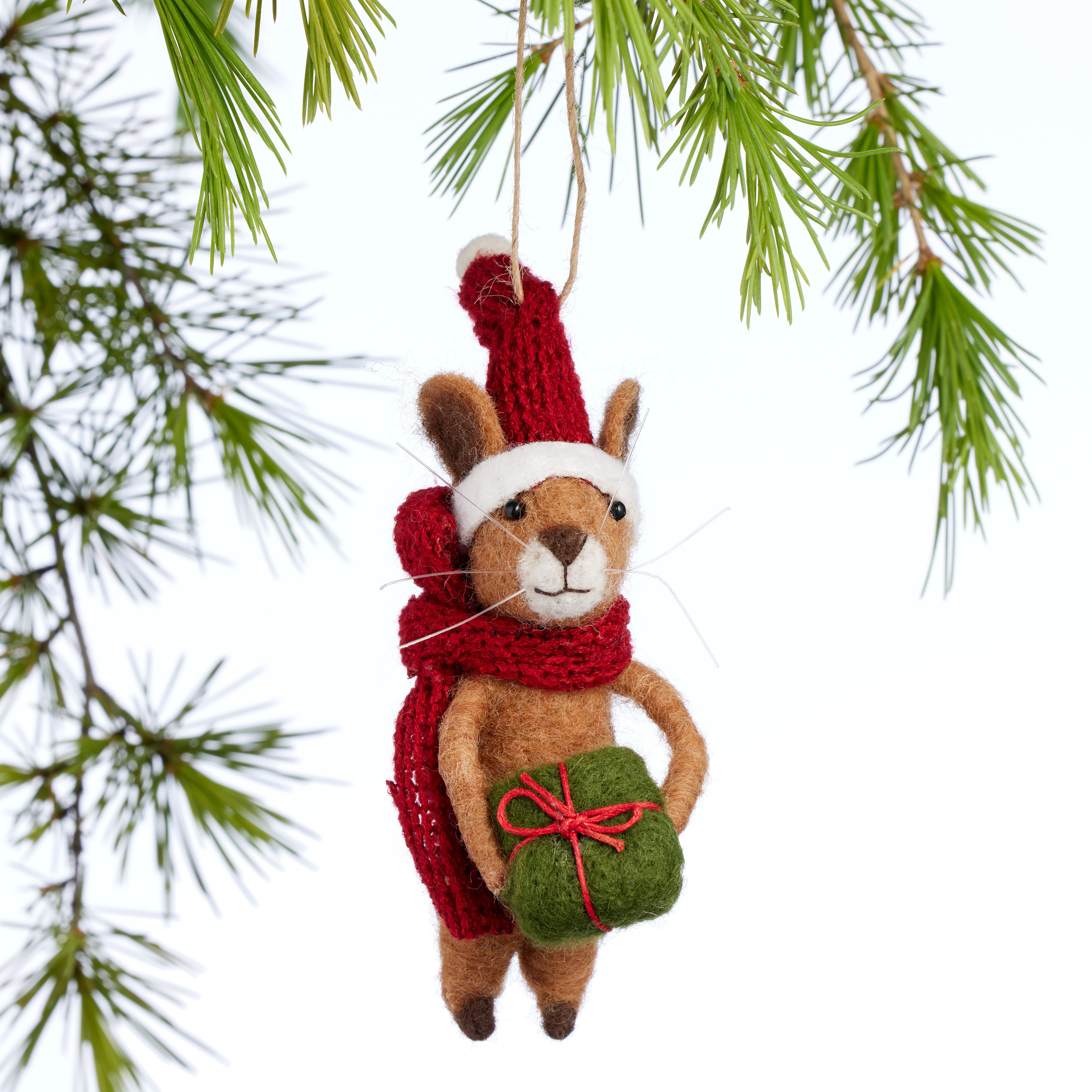 Wool Mouse with Gift Ornament - World Market | World Market