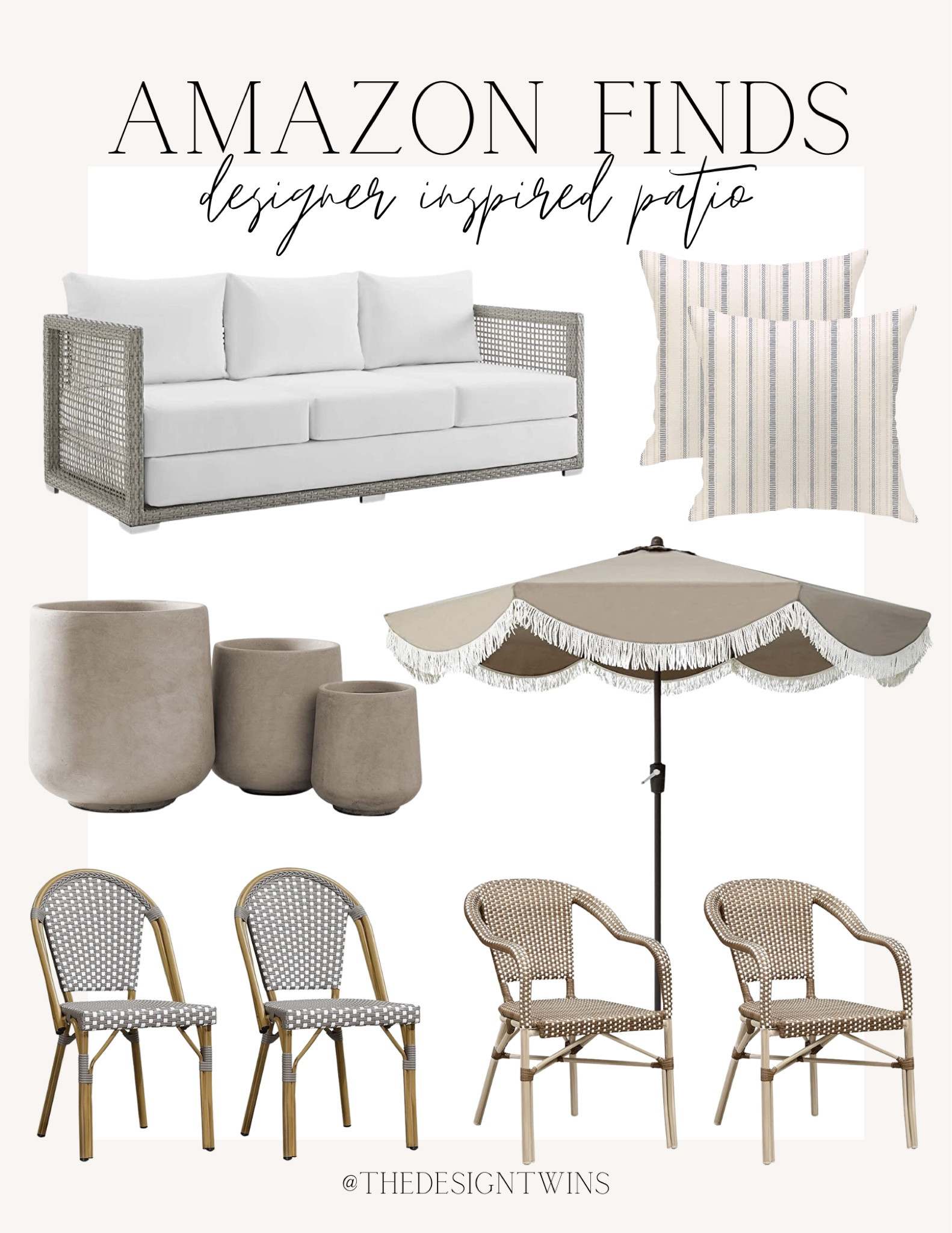 Designer inspired patio for less! Budget friendly. For any and all budgets. Organic modern, traditional, modern farmhouse home decor, accessories and furniture. Neutral, wood nature inspired. Coastal casual home, modern french country.

#LTKhome #LTKstyletip #LTKFind