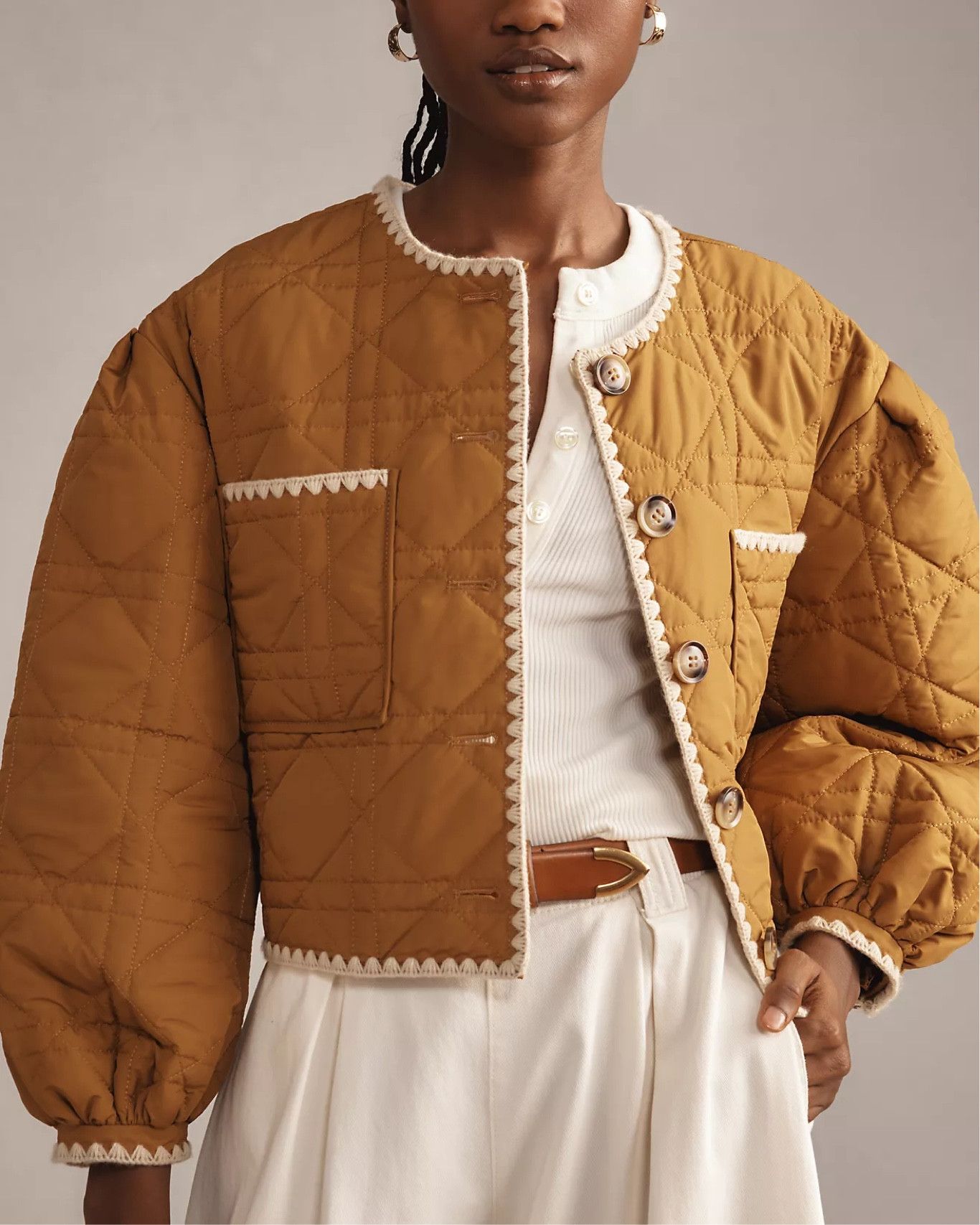 This jacket looks exactly like one I had from last year that was over $700!!! 

Fall jacket 