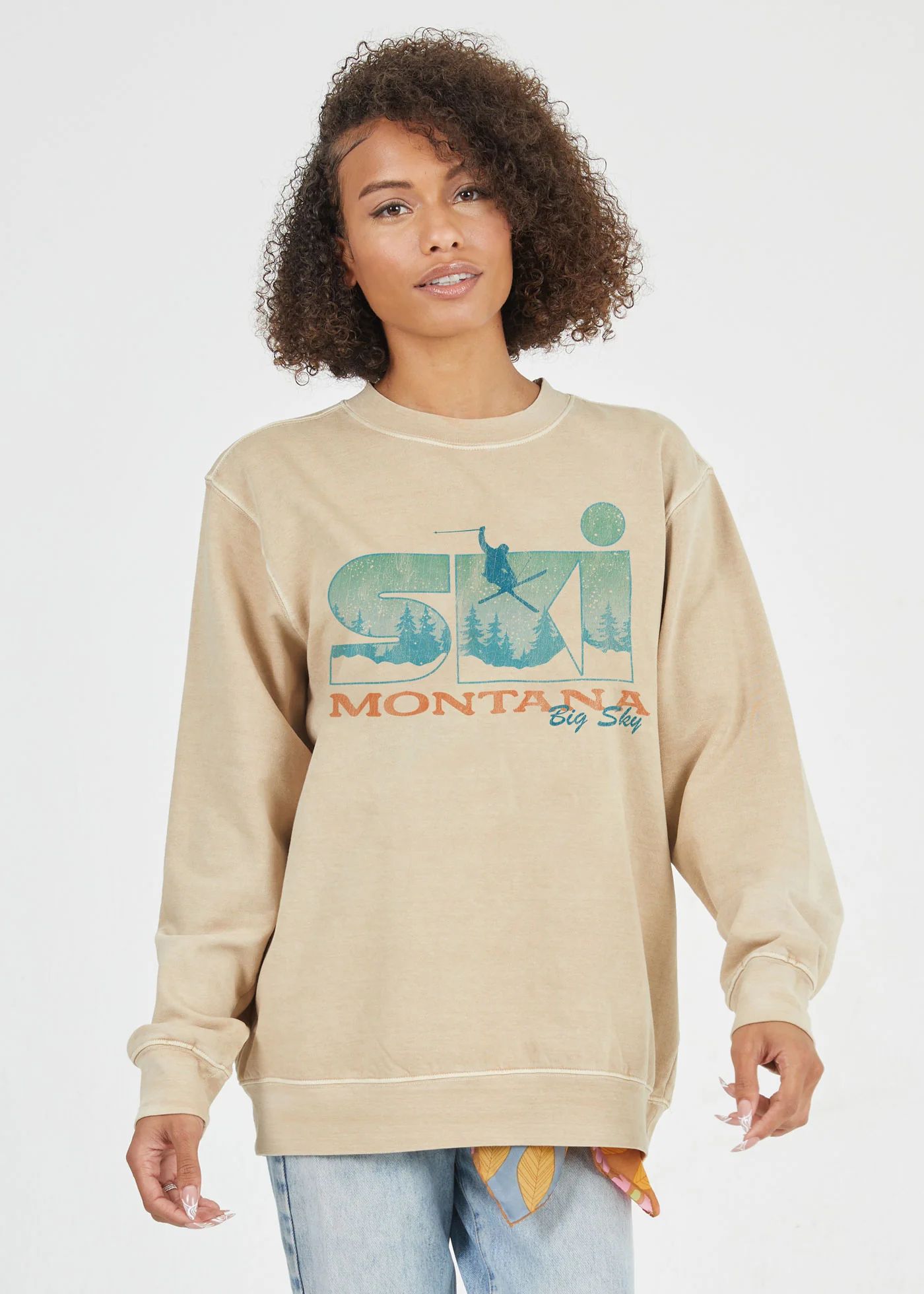 GirlDangerous: Ski Montana Sand Pullover Sweatshirt | Girl Dangerous