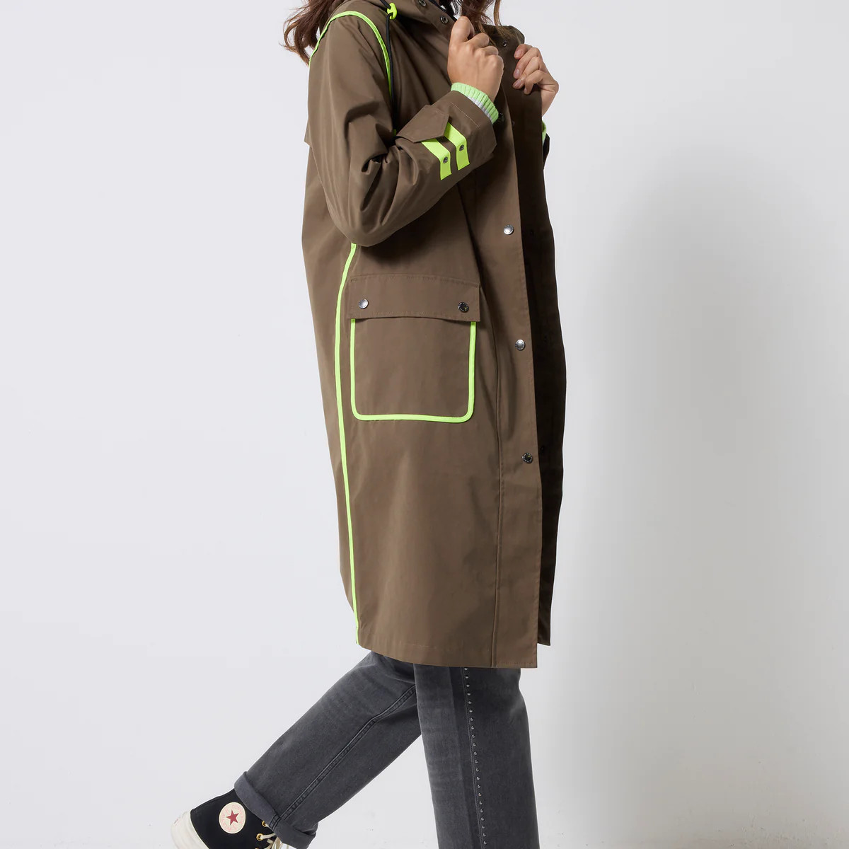 Khaki Longer Length Raincoat Scamp & Dude | Scamp & Dude