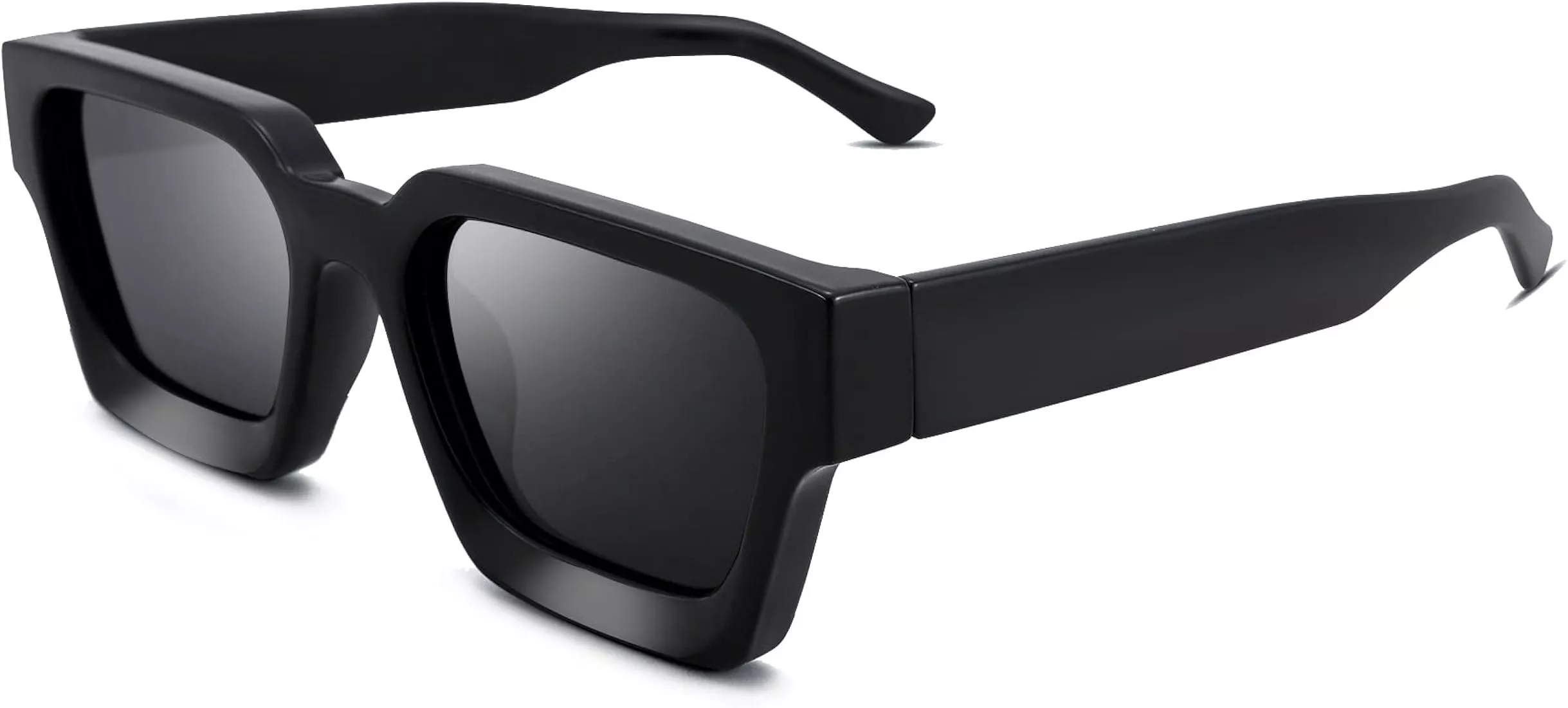 Braylenz Retro Square Sunglasses for Men Women Thick Frame Chunky Rectangle  Shades