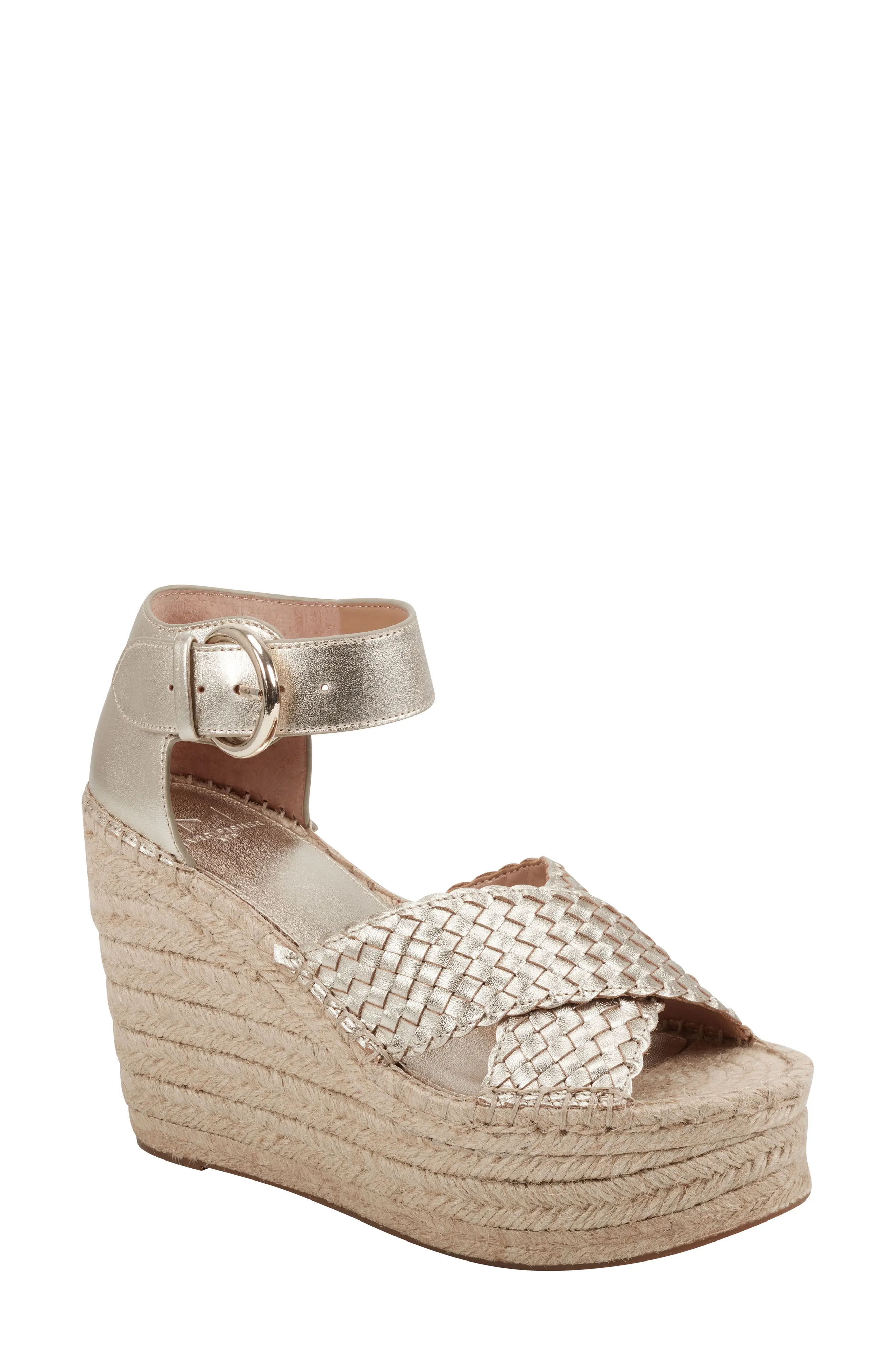 Women's Marc Fisher Ltd Aylon Espadrille Sandal, Size 7.5 M - Metallic | Nordstrom