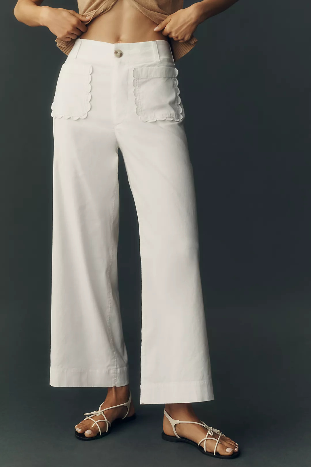Maeve Colette Scallop High-Rise Wide-Leg Pants in Magic Fabric | Anthropologie (US)